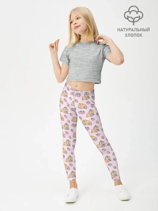 Леггинсы для девочки / Морские свинки с клубникой