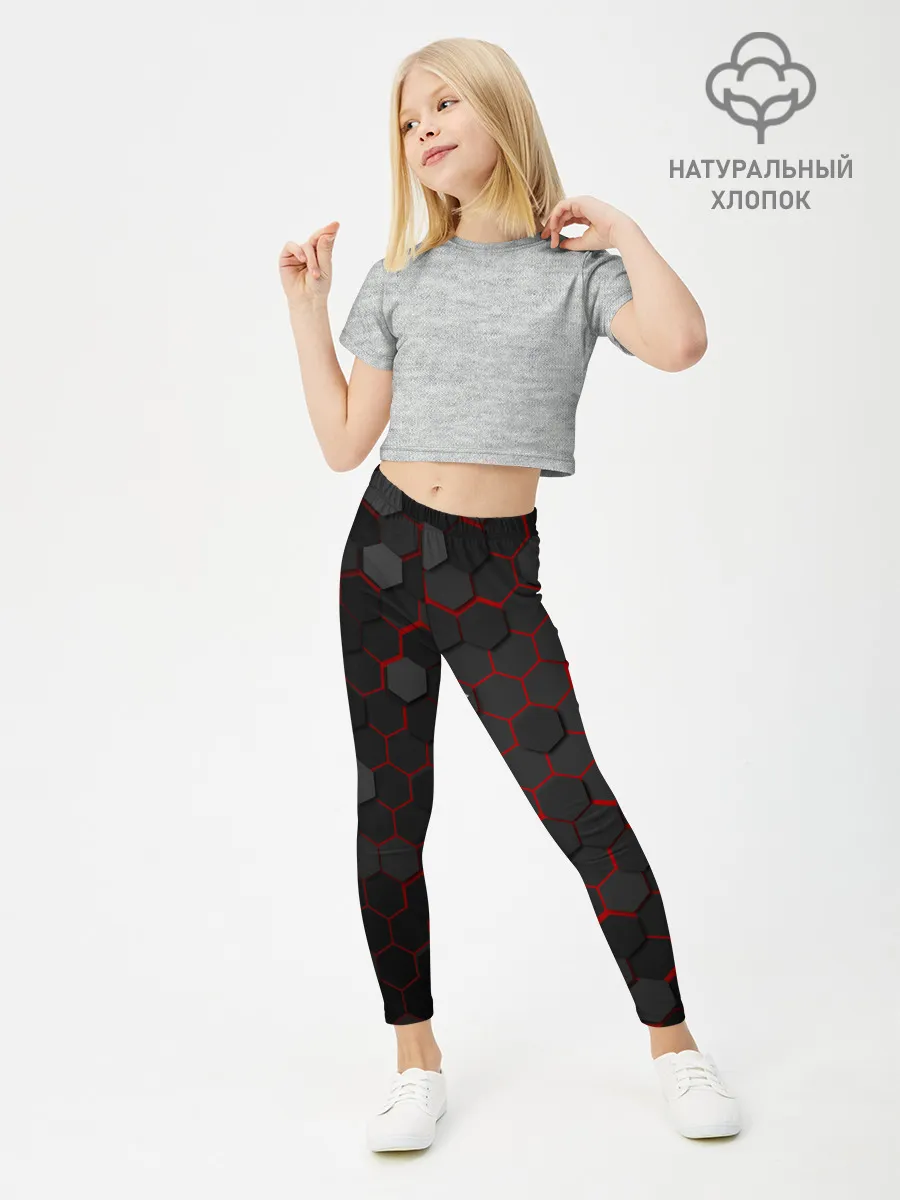 Леггинсы для девочки / OCTAGON красный