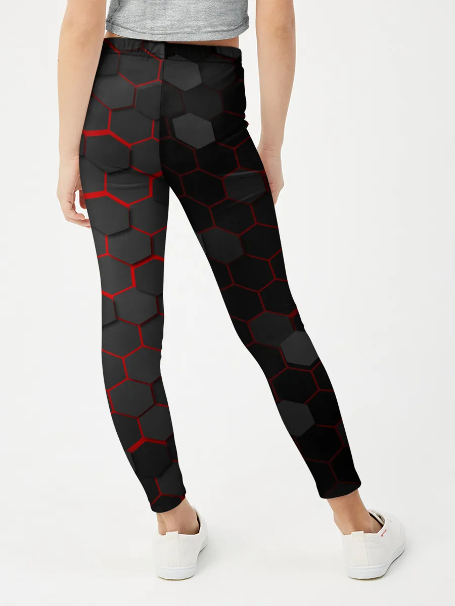 Леггинсы для девочки / OCTAGON красный