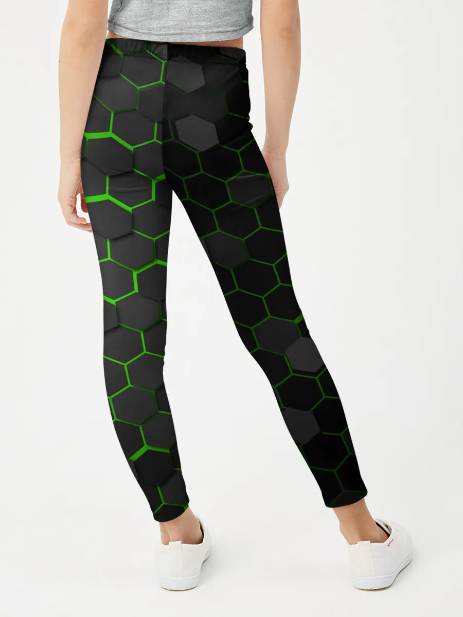 Леггинсы для девочки / OCTAGON зеленый