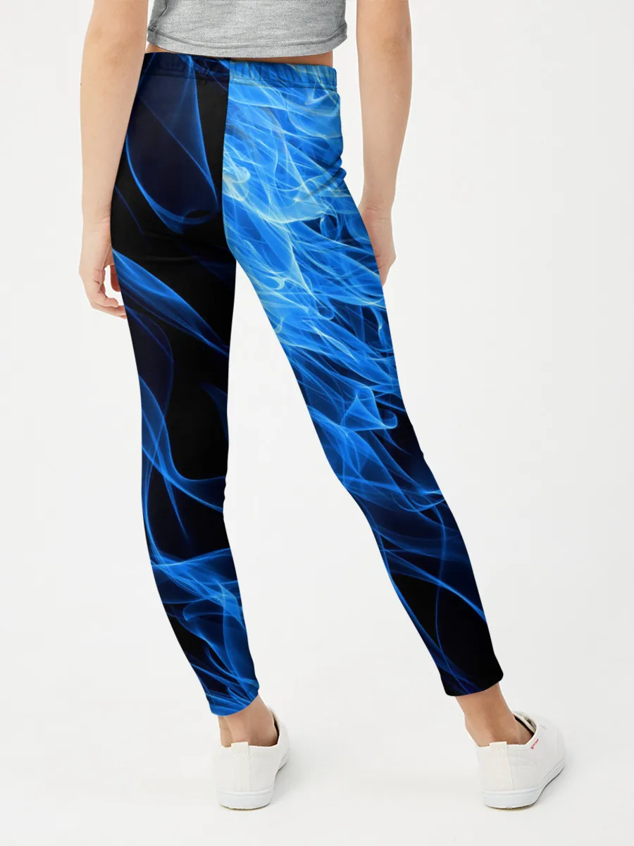 Леггинсы для девочки / BLUE FIRE FLAME
