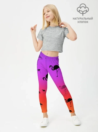 Леггинсы для девочки / Фламинго