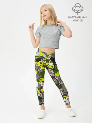 Леггинсы для девочки / Камуфляж с авокадо
