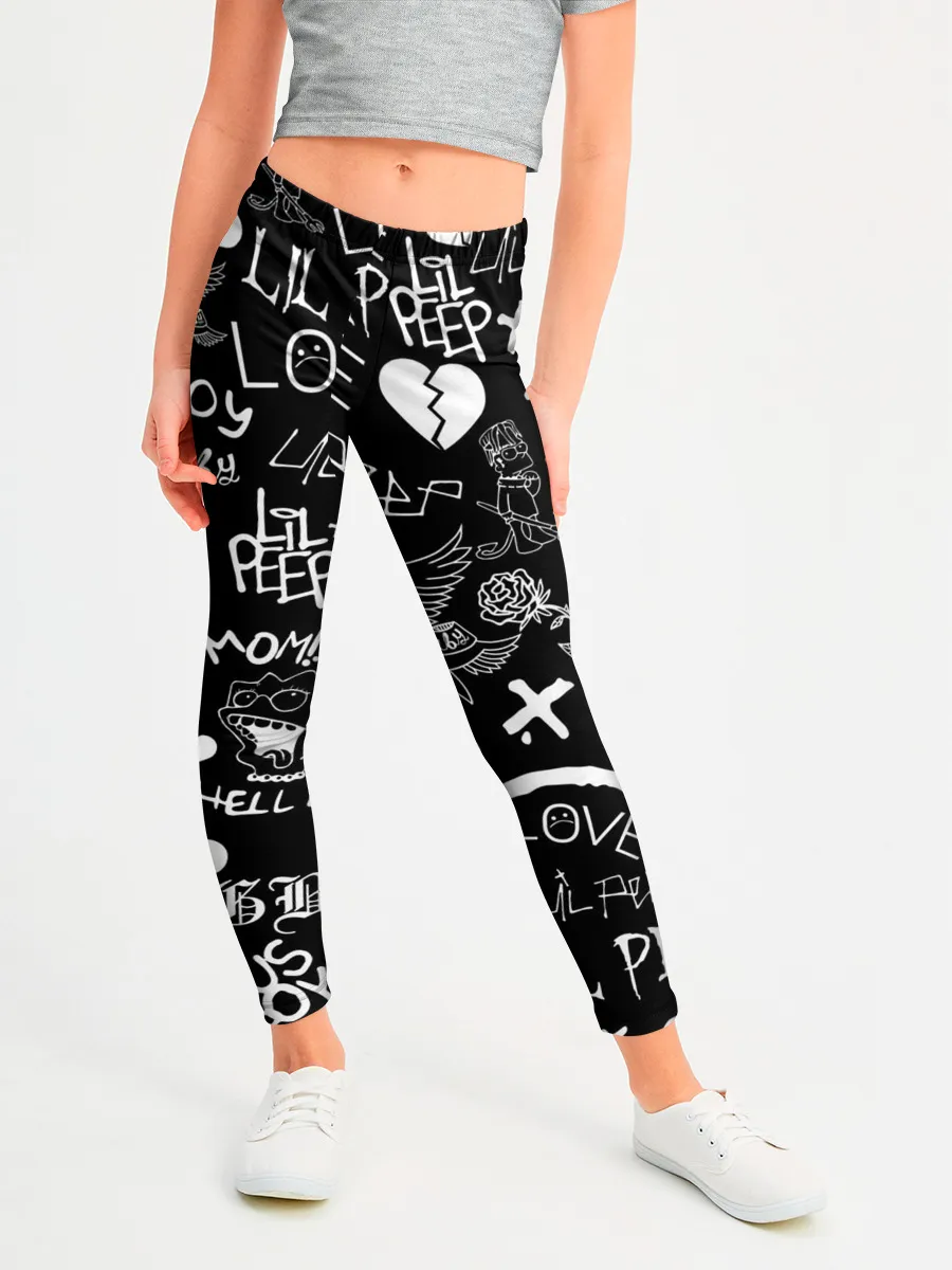Леггинсы для девочки / LIL PEEP LOGOBOMBING | ЛИЛ ПИП