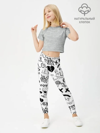 Леггинсы для девочки / LIL PEEP | ЛИЛ ПИП LOGOBOMBING