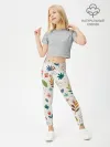 Леггинсы для девочки / Цветочный орнамент