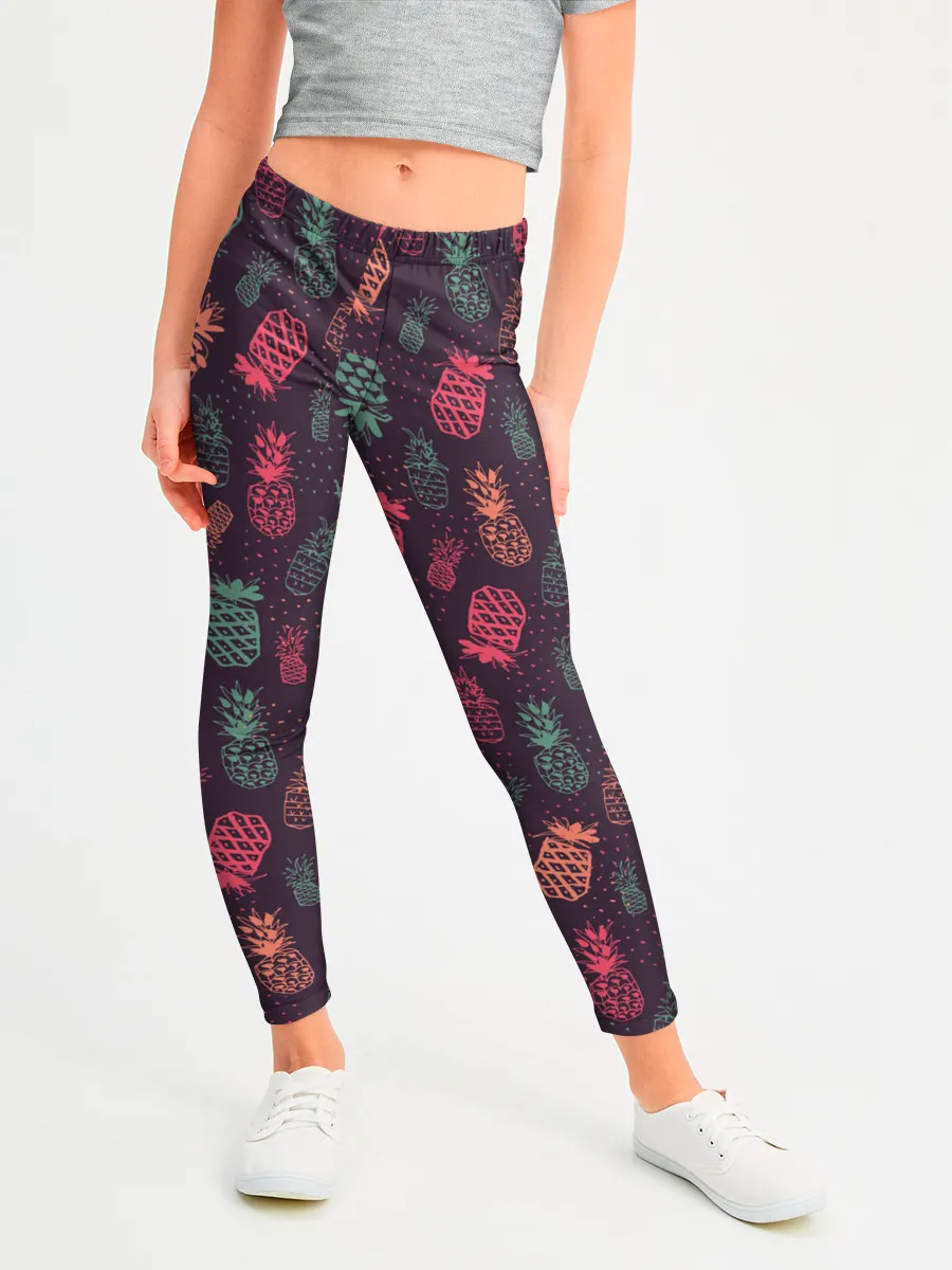 Леггинсы для девочки / Ананасовый экспресс