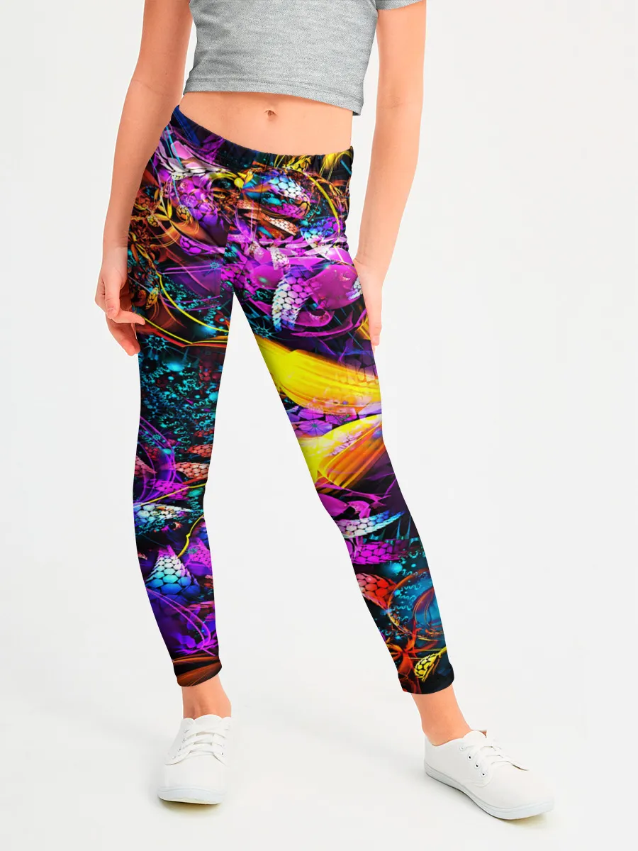 Леггинсы для девочки / ФРАКТАЛЬНЫЕ ЦВЕТЫ