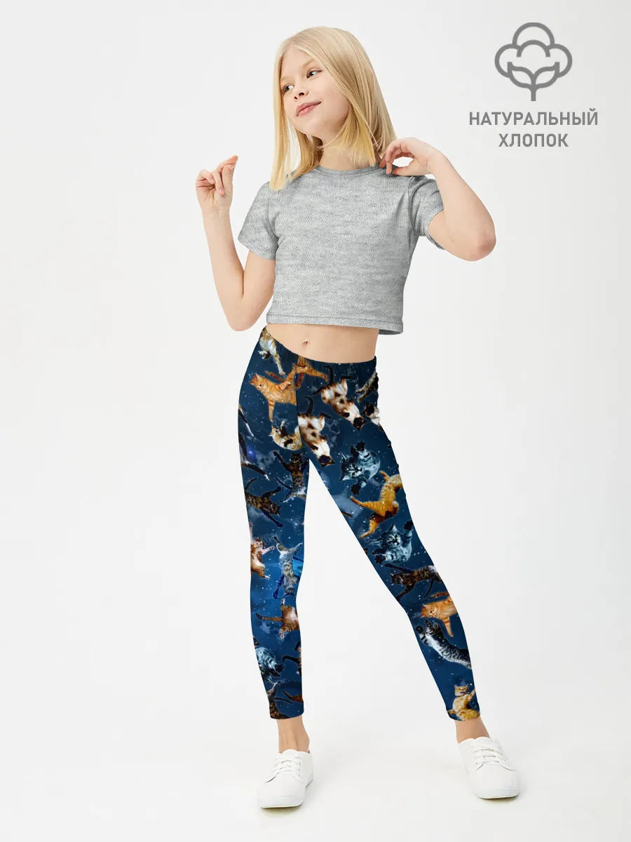 Леггинсы для девочки / Космические коты