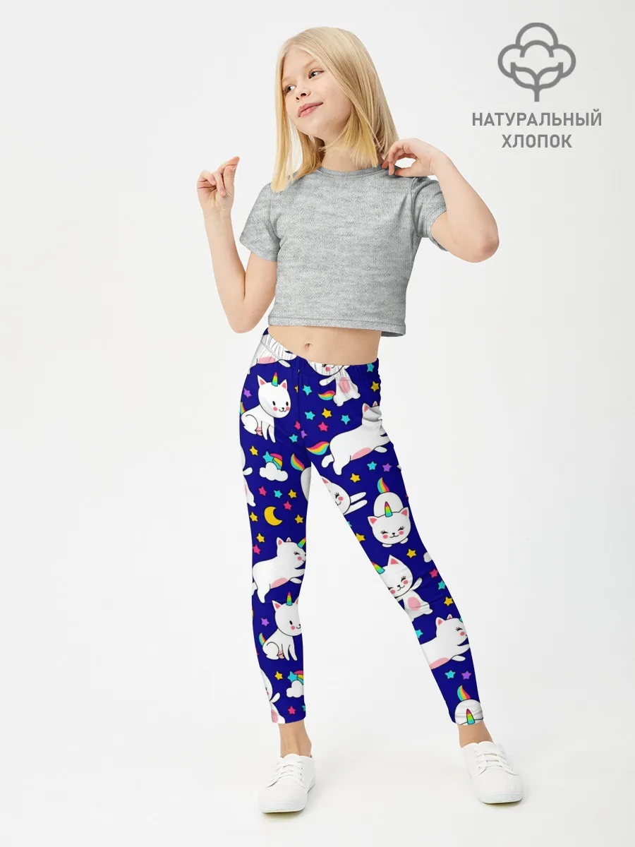 Леггинсы для девочки / Кот-Единорог