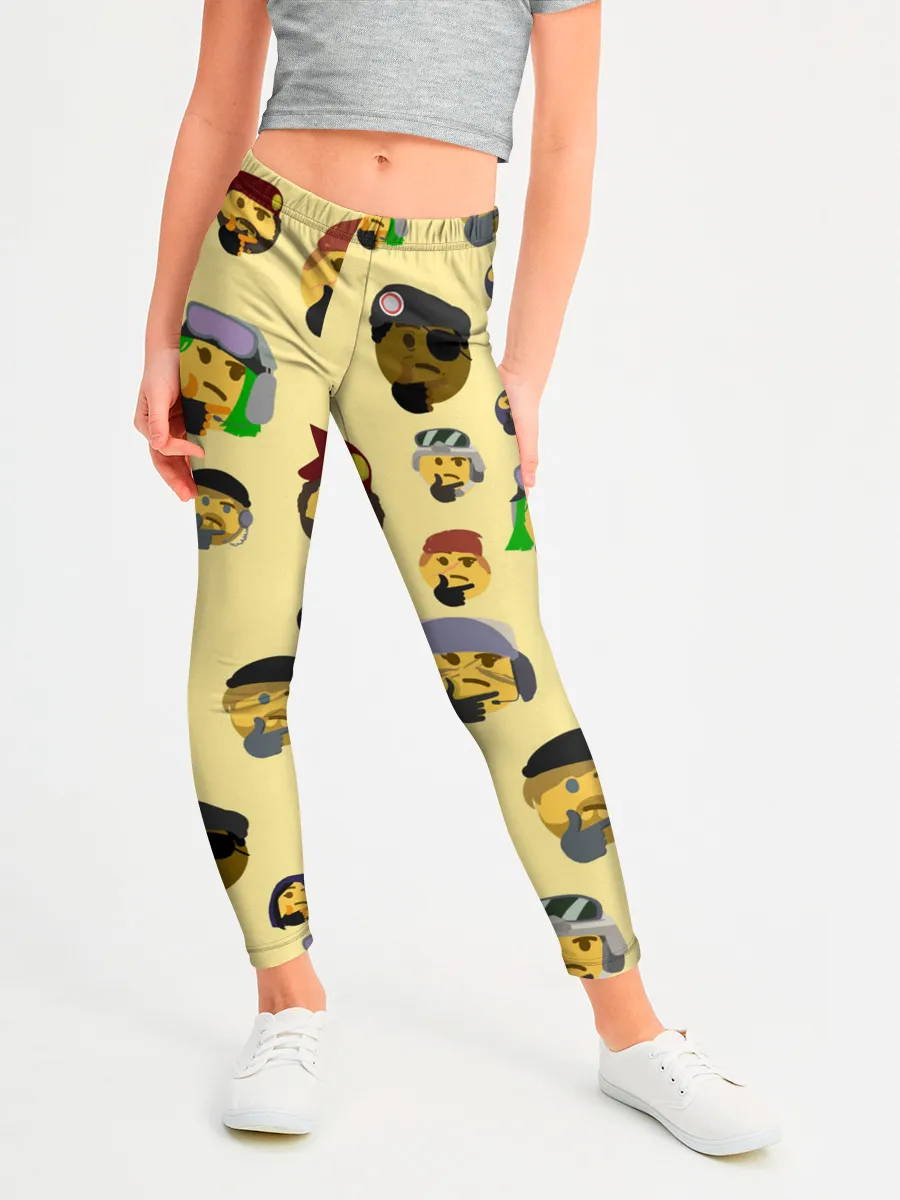 Леггинсы для девочки / Thinking emoji skins