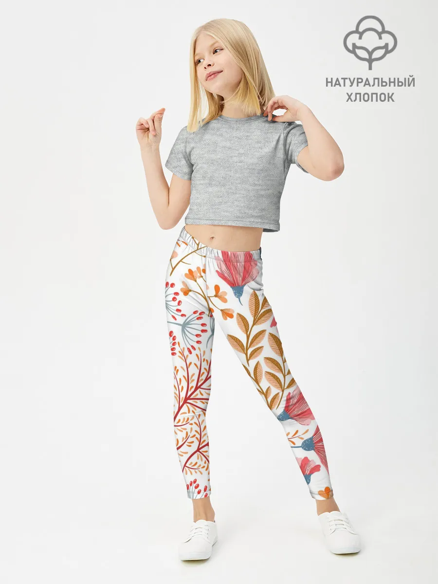Леггинсы для девочки / Цветы
