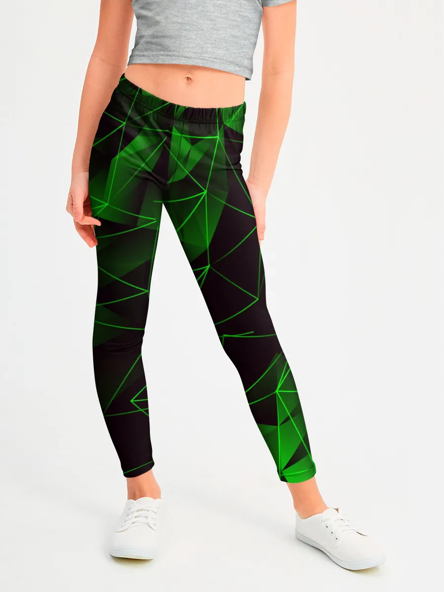 Леггинсы для девочки / GREEN STRIPES | ЗЕЛЕНАЯ ГЕОМЕТРИЯ