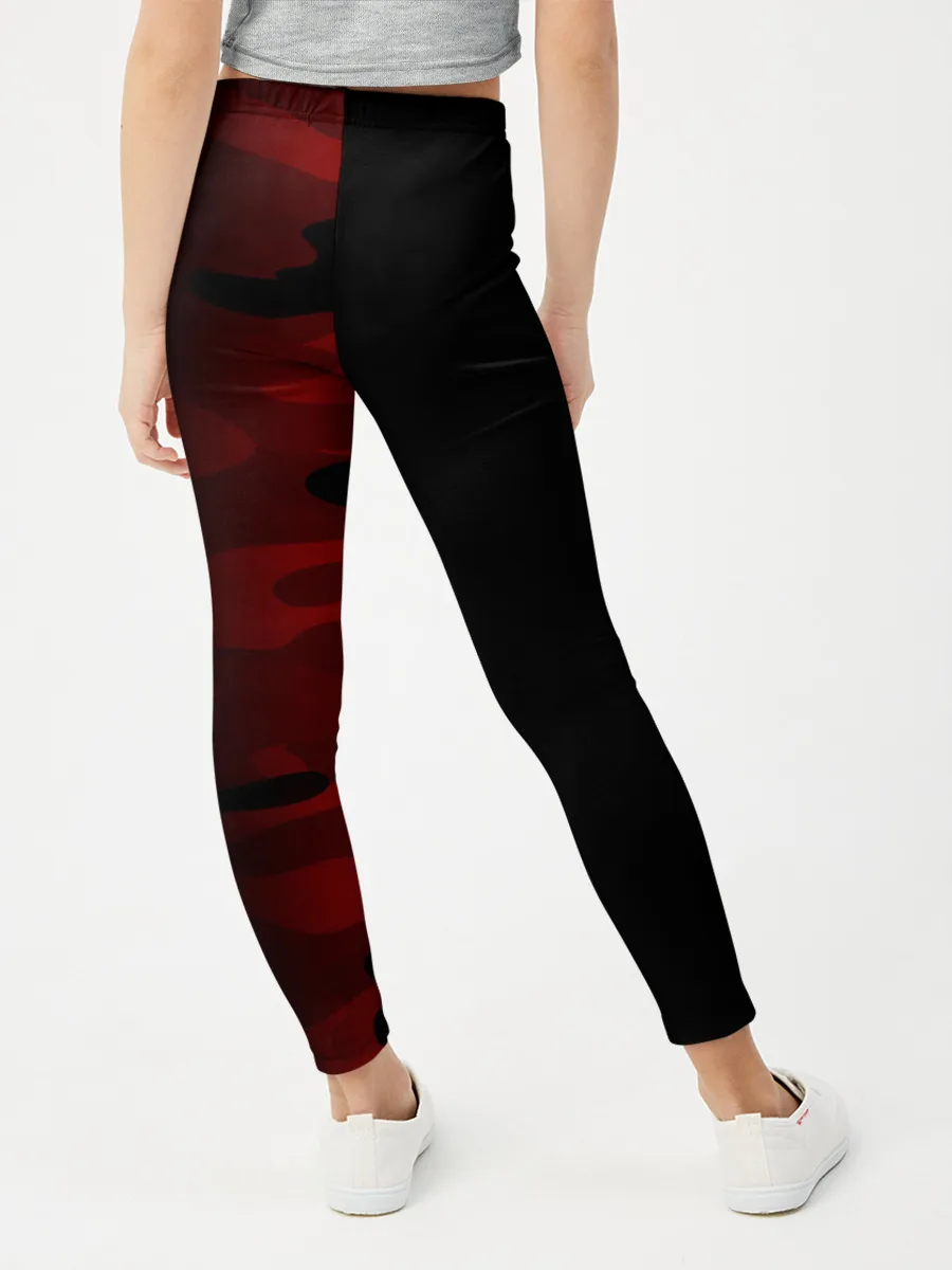 Леггинсы для девочки / RED BLACK MILITARY CAMO | КРАСНЫЙ КАМУФЛЯЖ