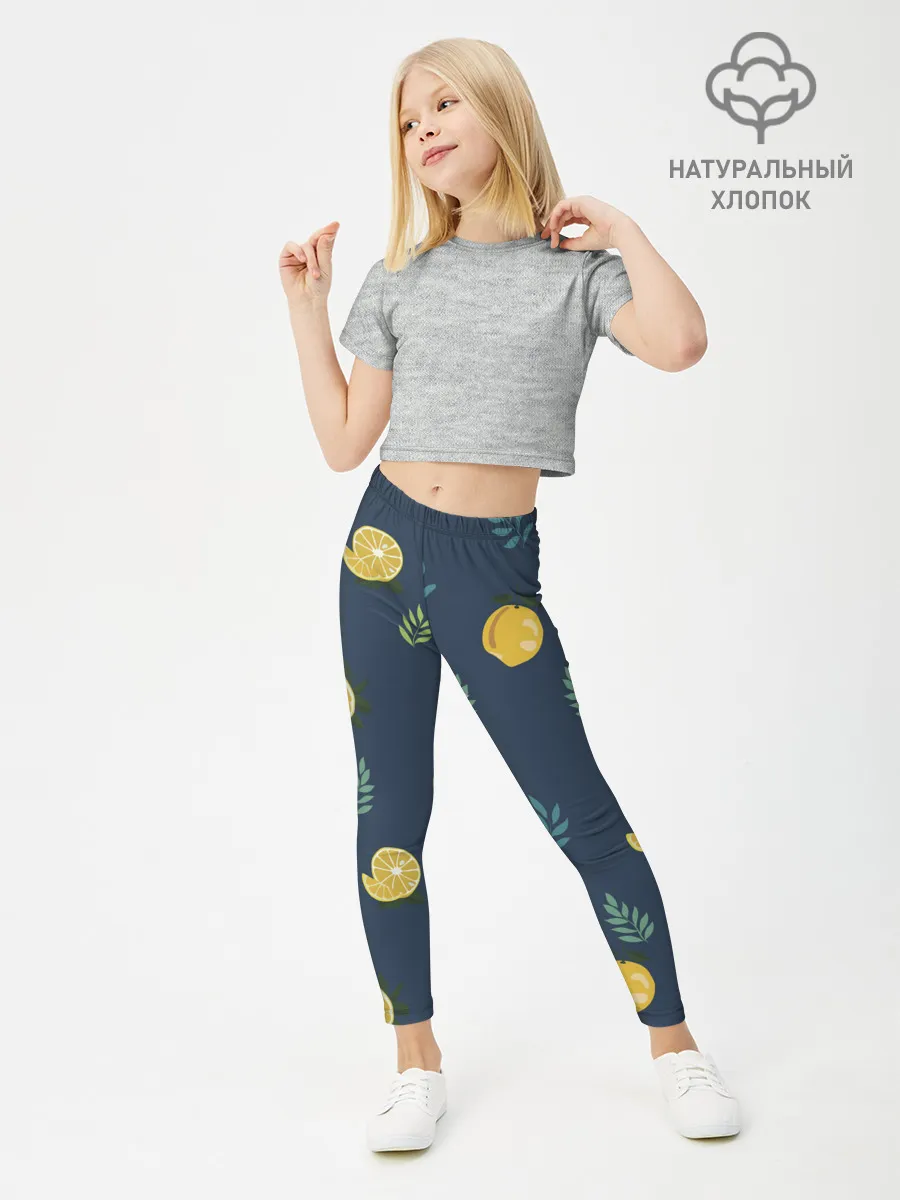 Леггинсы для девочки / Лимонный узор