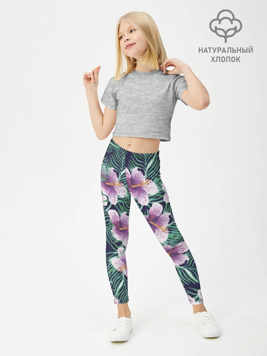 Леггинсы для девочки / Тропический цветок