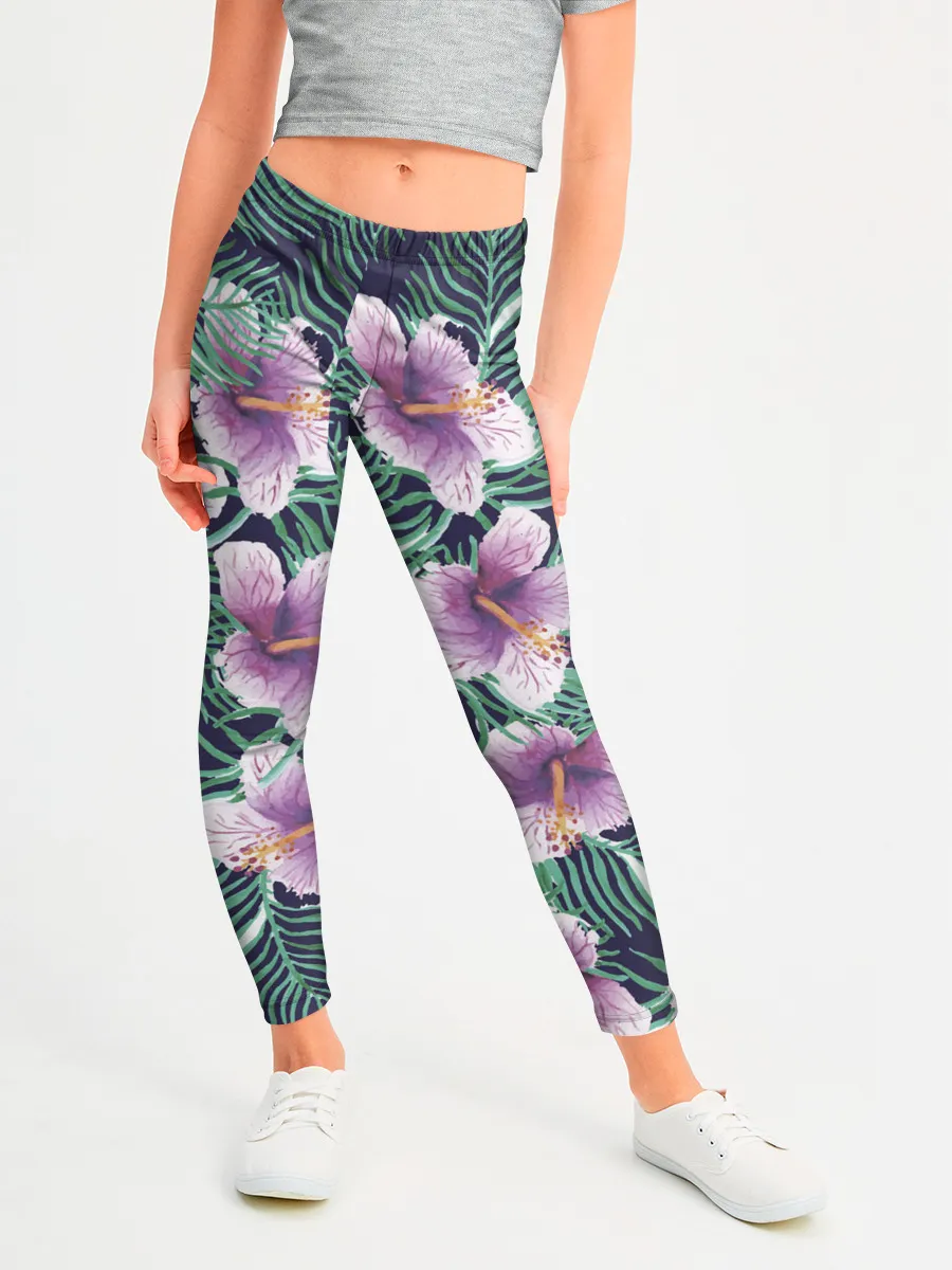 Леггинсы для девочки / Тропический цветок