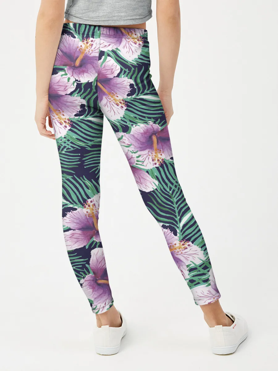 Леггинсы для девочки / Тропический цветок