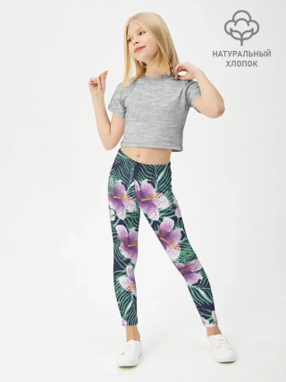 Леггинсы для девочки / Тропический цветок