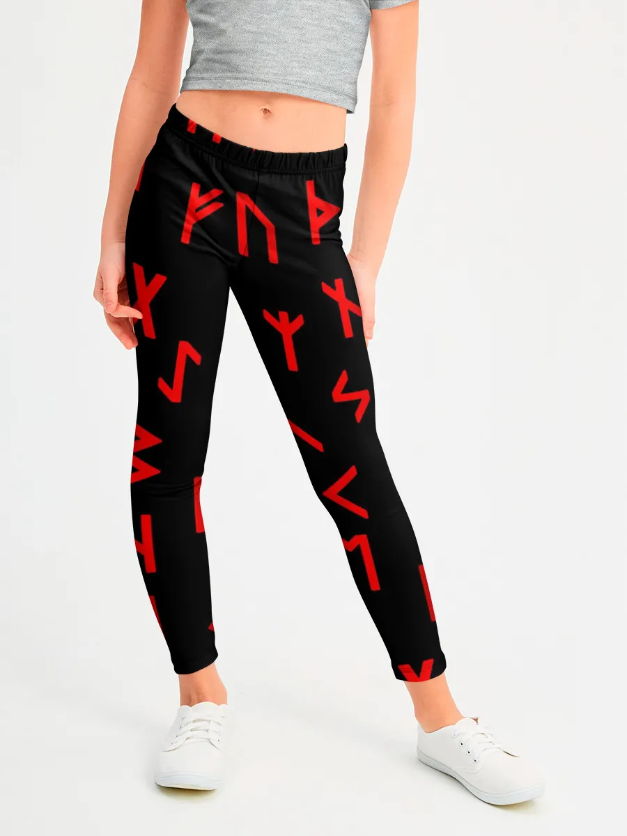 Леггинсы для девочки / КРАСНЫЕ РУНЫ