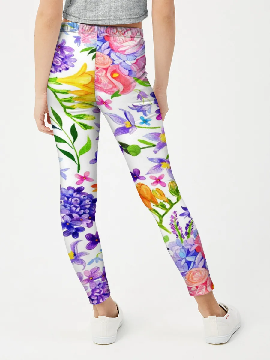 Леггинсы для девочки / Весенняя пора | Акварель