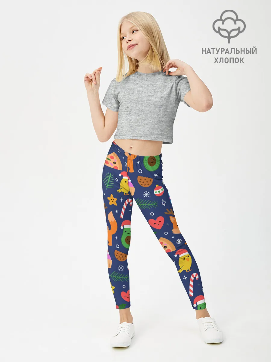 Леггинсы для девочки / Новогодний макет