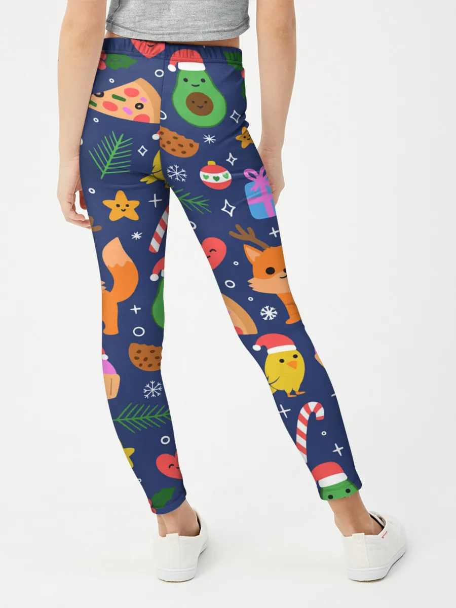 Леггинсы для девочки / Новогодний макет