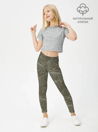 Леггинсы для девочки / листья пальмы