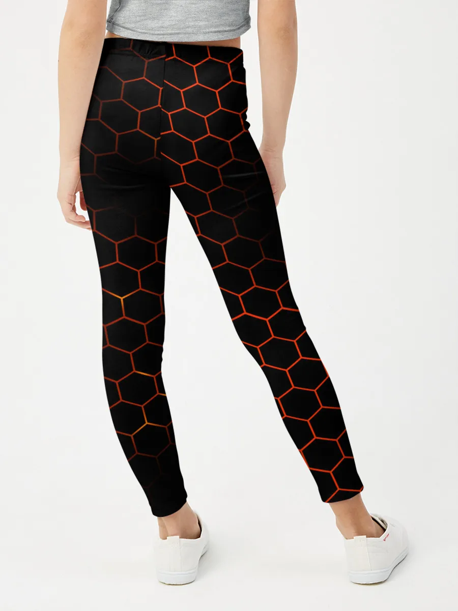 Леггинсы для девочки / ОГНЕННЫЕ СОТЫ | FIRE COMBS