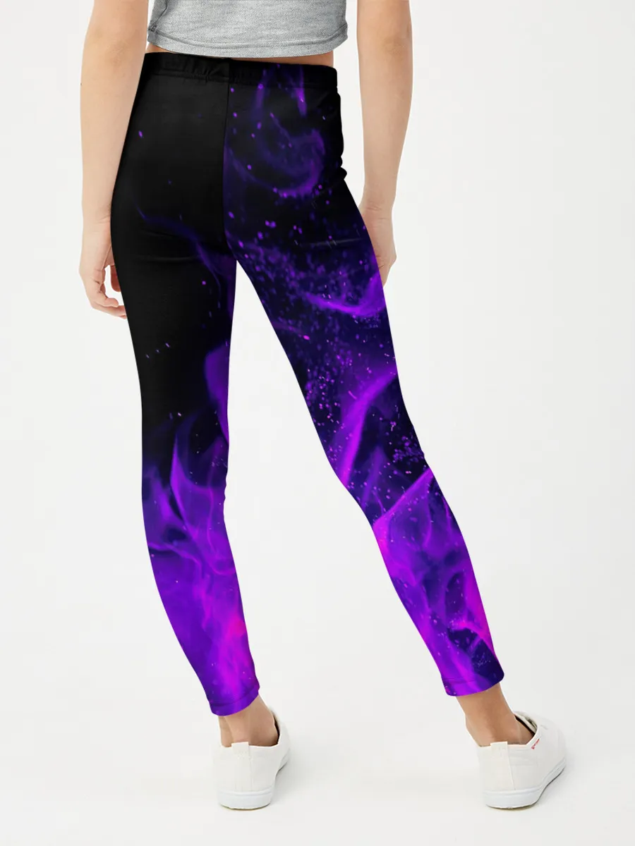 Леггинсы для девочки / ФИОЛЕТОВЫЙ ОГОНЬ | PURPLE FIRE