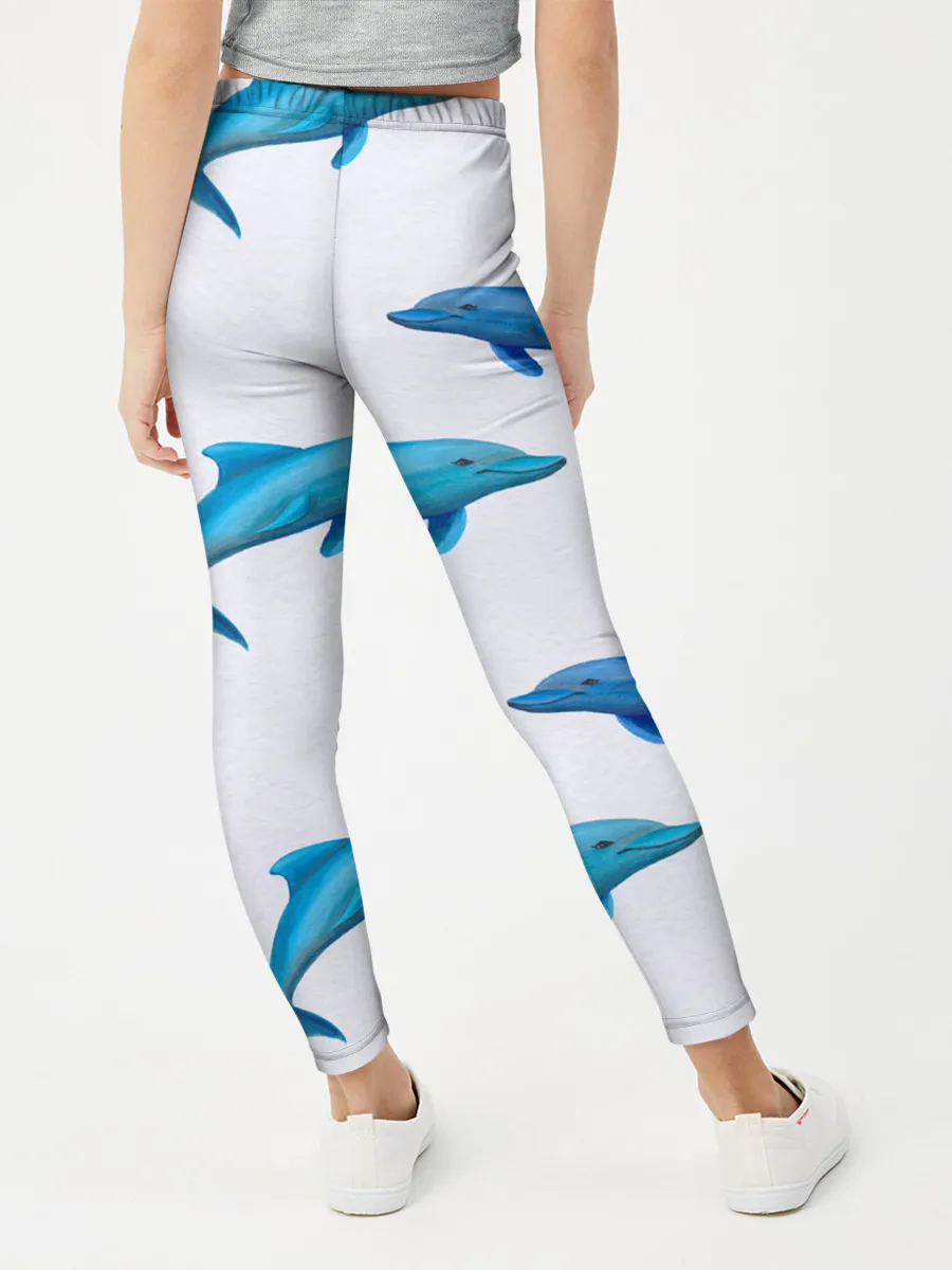 Леггинсы для девочки / Рай для дельфина