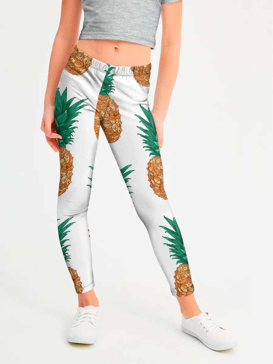 Леггинсы для девочки / Ананасовый арт