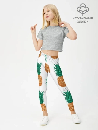 Леггинсы для девочки / Ананасовый арт