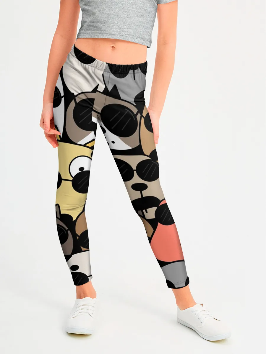 Леггинсы для девочки / Серьезные псы