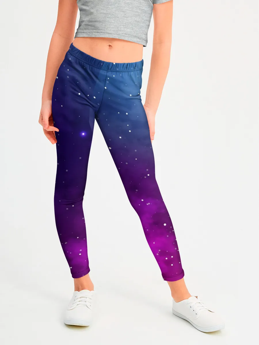 Леггинсы для девочки / НЕОНОВЫЙ КОСМОС