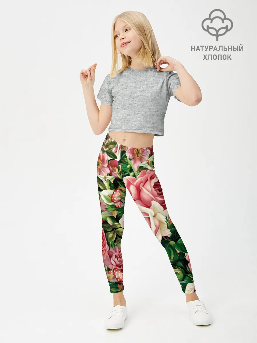 Леггинсы для девочки / ЦВЕТЫ / FLOWERS / 8 МАРТА