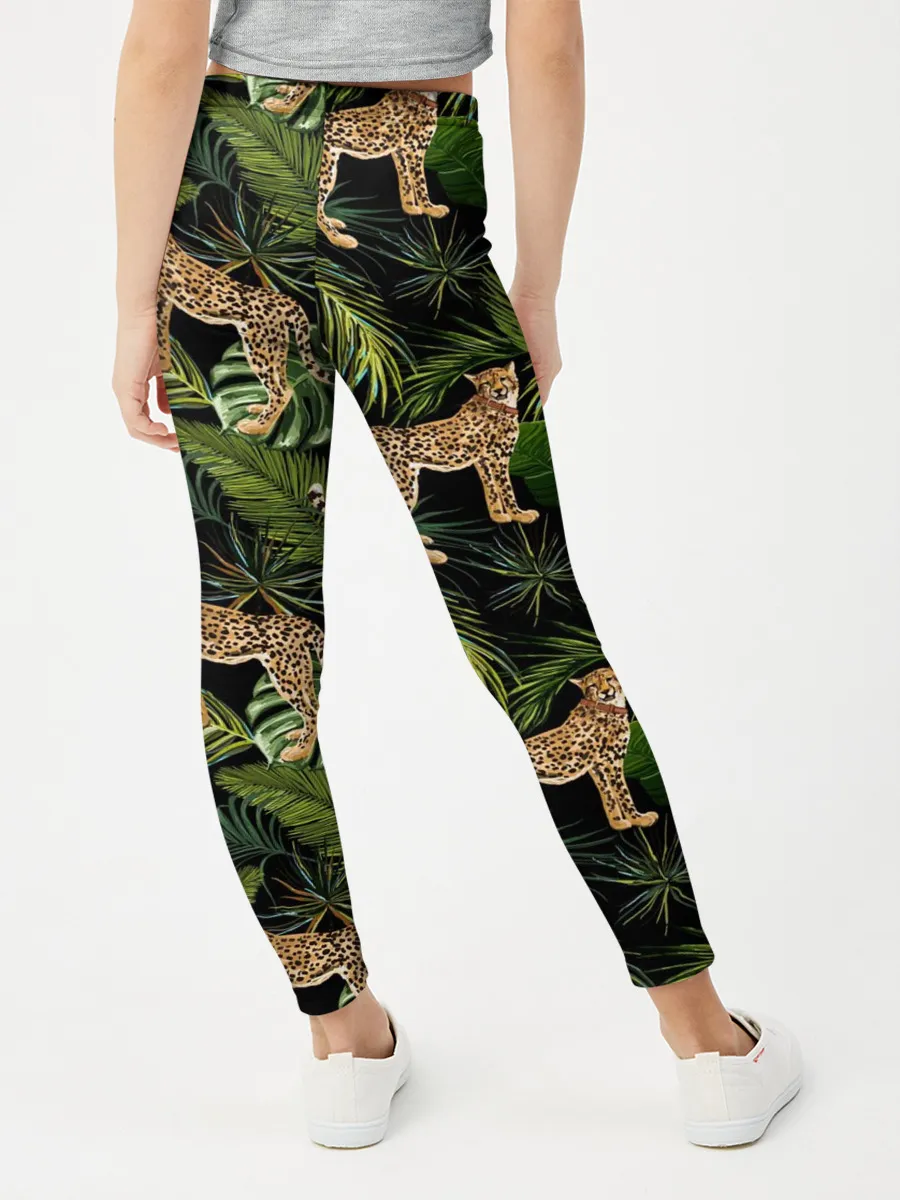 Леггинсы для девочки / Леопарды на ветках