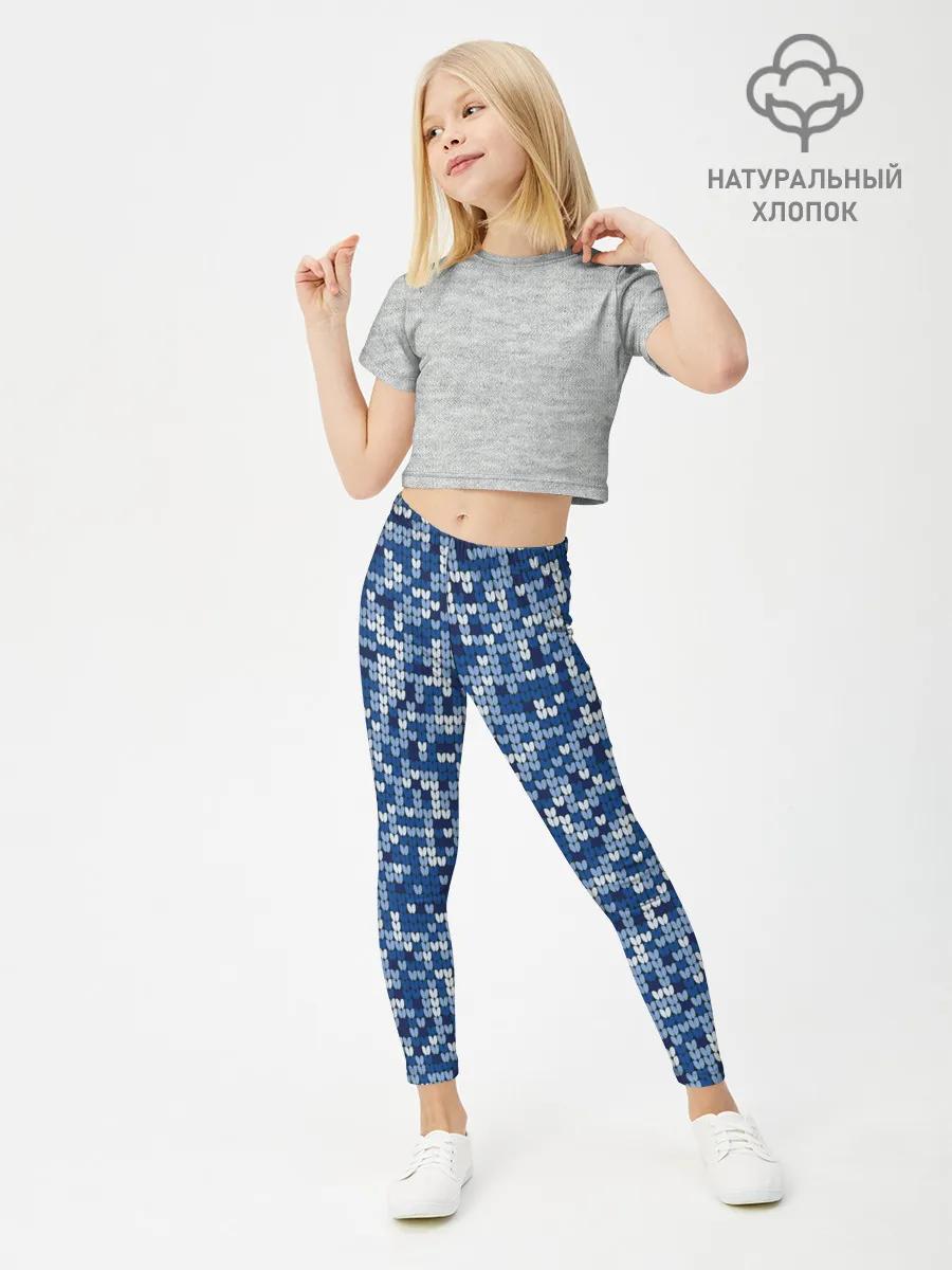 Леггинсы для девочки / ВЯЗАНЫЙ КАМУФЛЯЖ