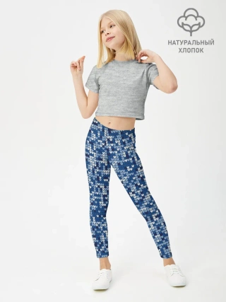 Леггинсы для девочки / ВЯЗАНЫЙ КАМУФЛЯЖ