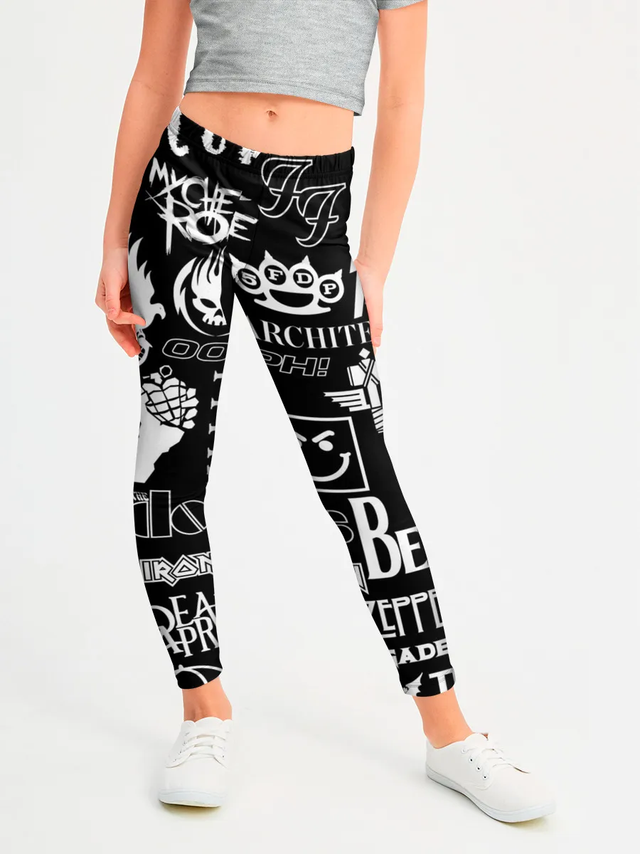 Леггинсы для девочки / ЛОГОТИПЫ РОК ГРУПП