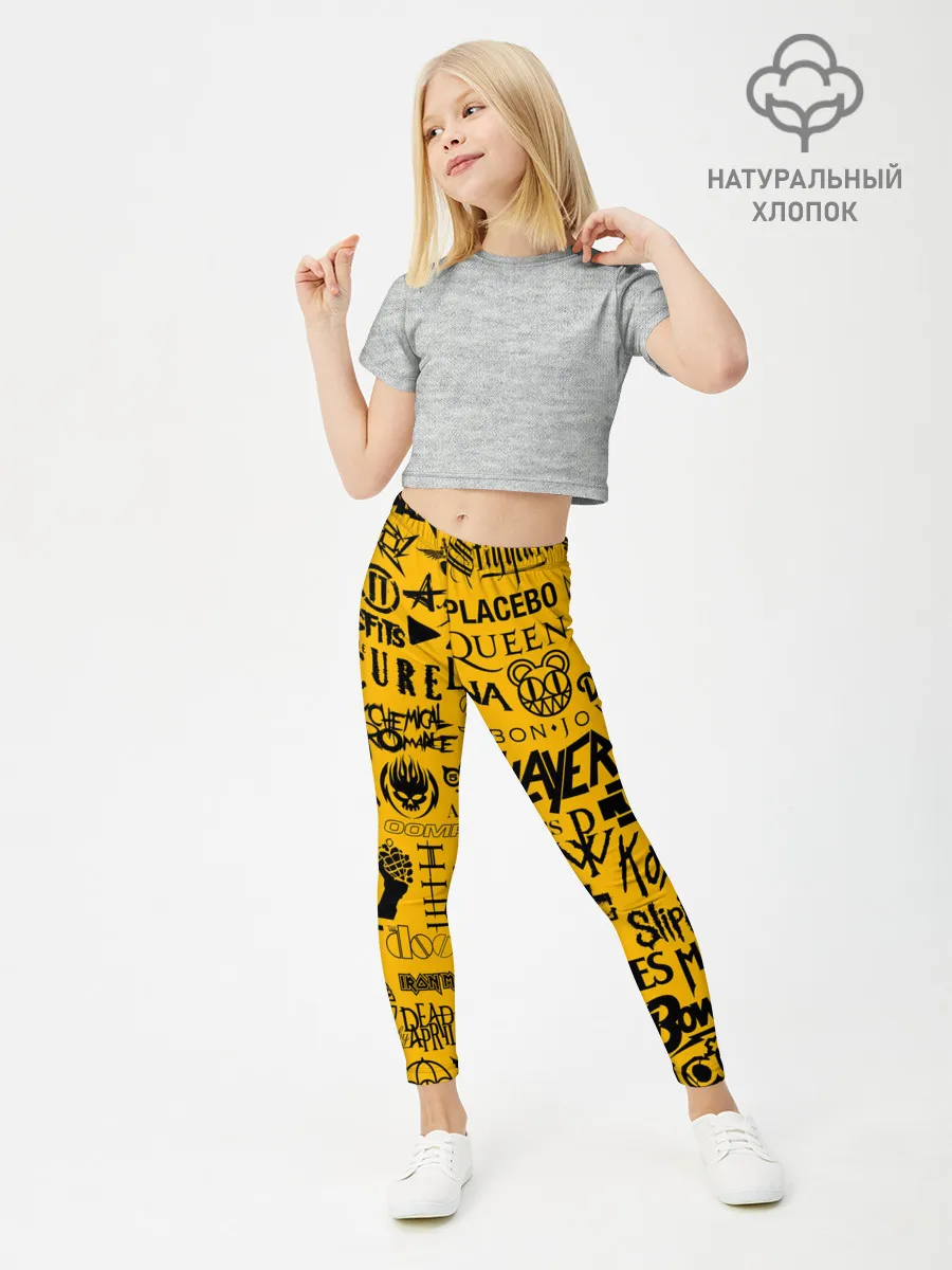 Леггинсы для девочки / ЛОГОТИПЫ РОК ГРУПП