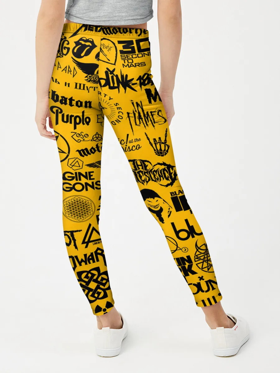 Леггинсы для девочки / ЛОГОТИПЫ РОК ГРУПП