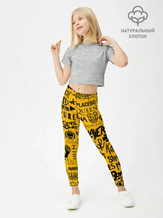 Леггинсы для девочки / ЛОГОТИПЫ РОК ГРУПП
