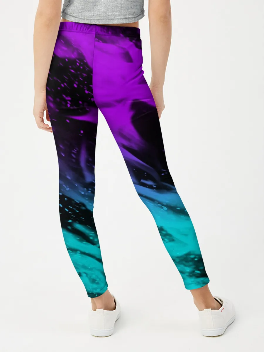 Леггинсы для девочки / НЕОНОВЫЙ ОГОНЬ