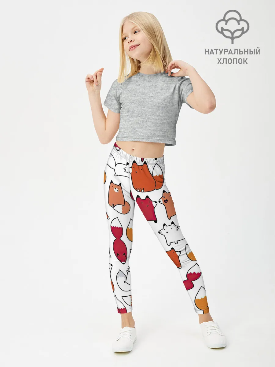 Леггинсы для девочки / Милые лисы
