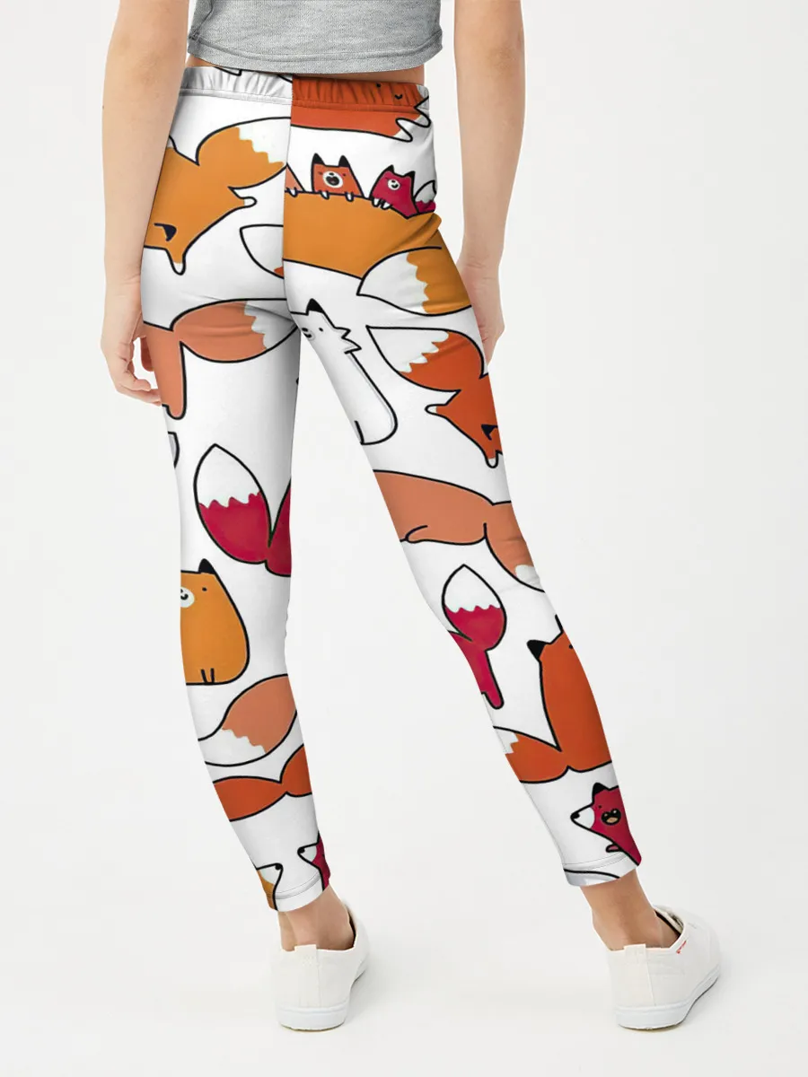 Леггинсы для девочки / Милые лисы