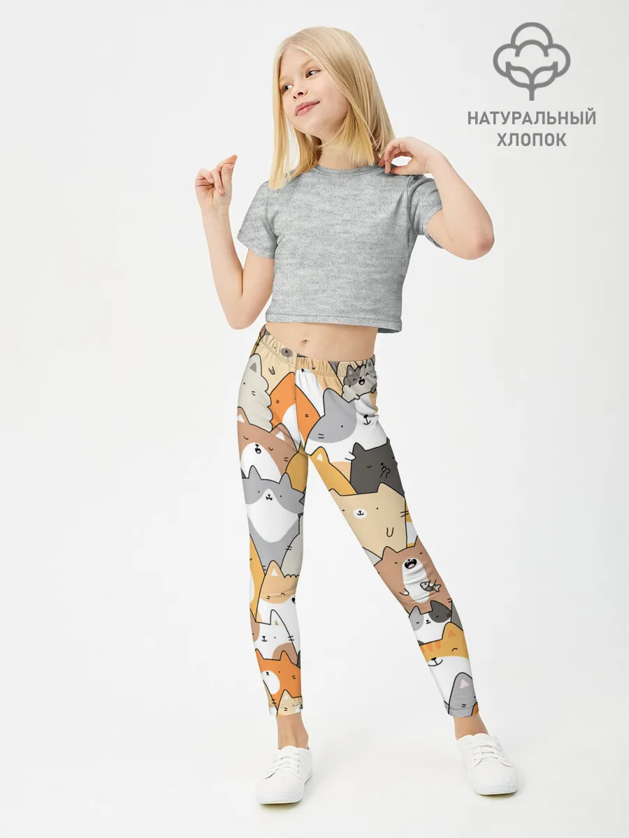 Леггинсы для девочки / Кошачья стая