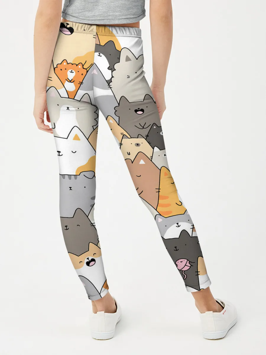 Леггинсы для девочки / Кошачья стая