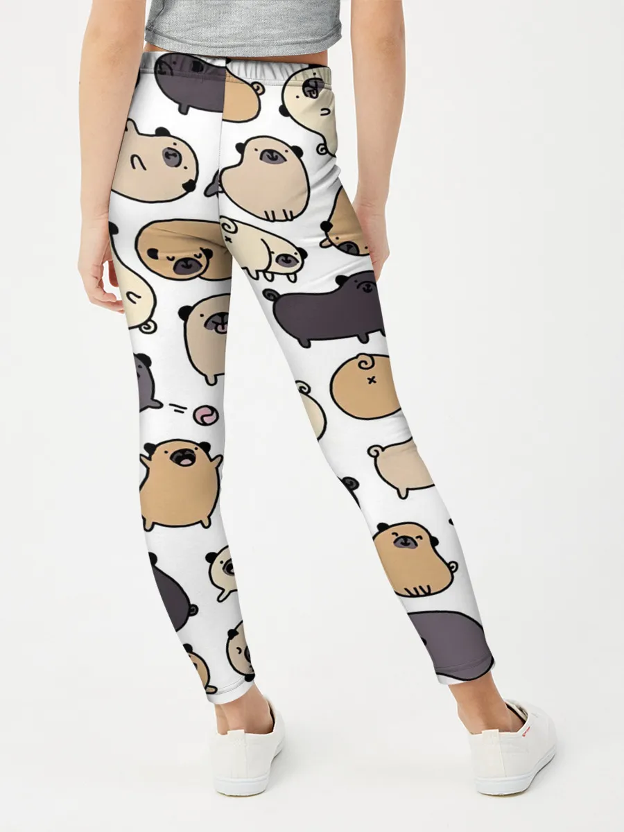 Леггинсы для девочки / Милые мопсы