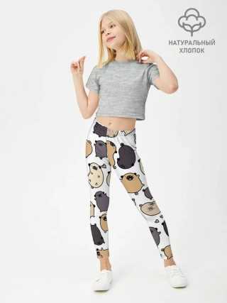 Леггинсы для девочки / Милые мопсы